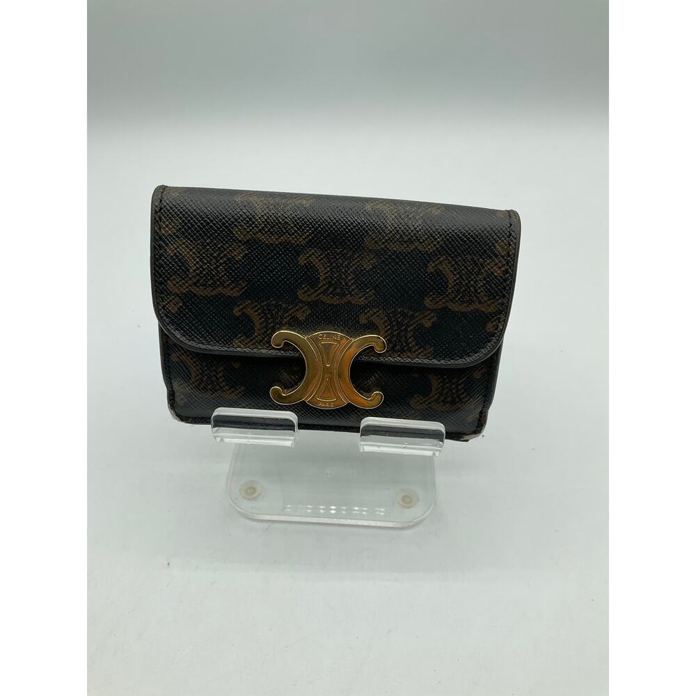 Celine Small Flap Wallet, Canvas- Tan about 4x3 inches - Picture 1 of 7